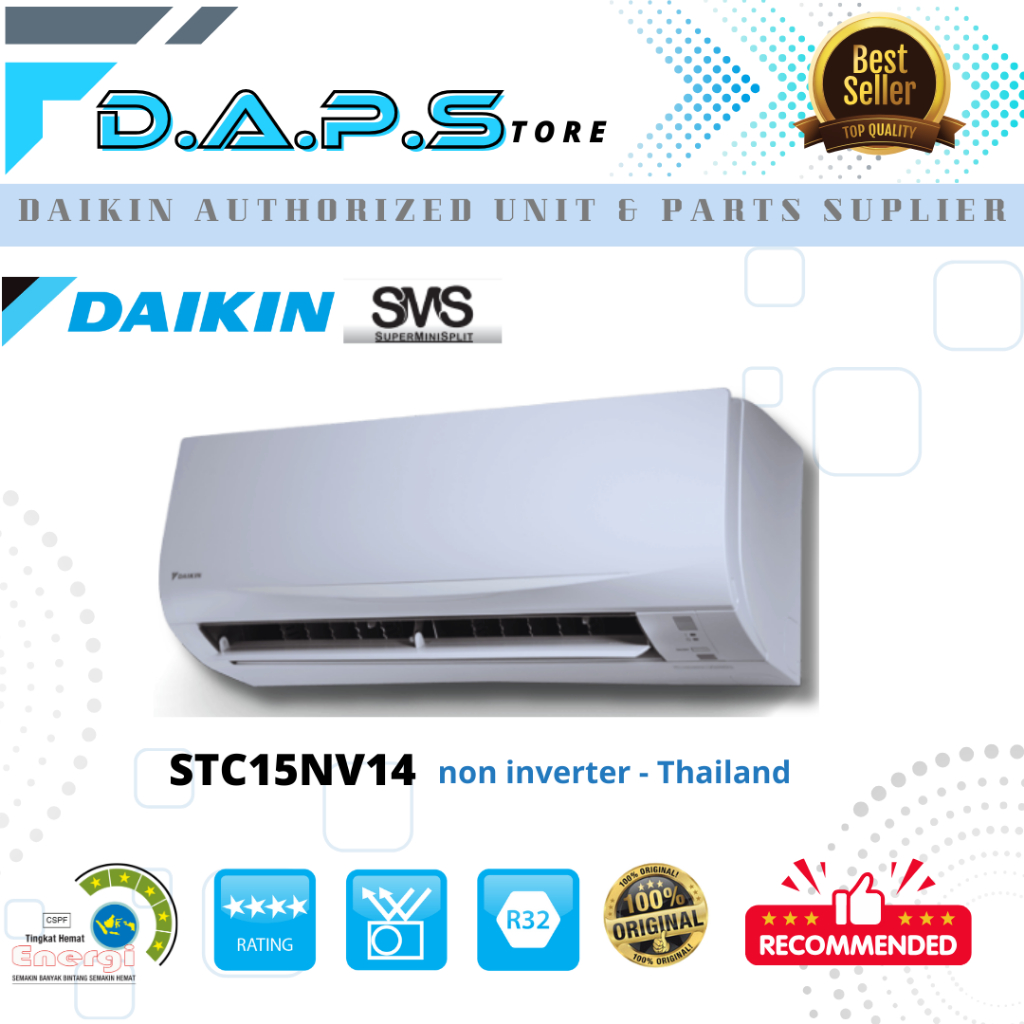 AC Daikin Thailand 1/2 Pk Non Inverter FTC15NV14 + RC15NV14
