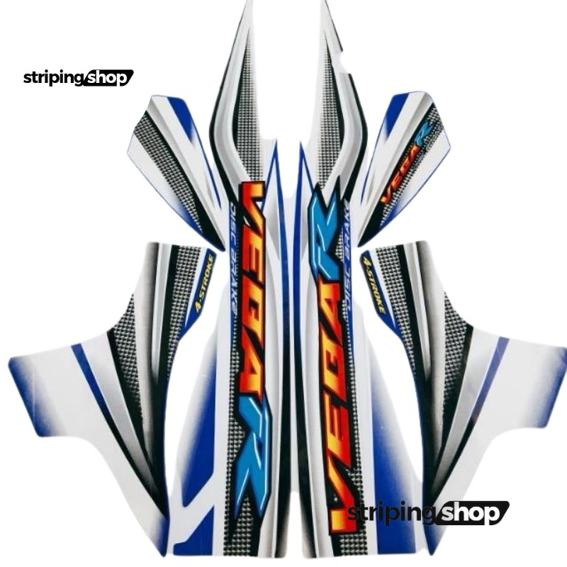 Striping Yamaha Vega r 2005 biru putih stiker list body standar berkualitas termurah