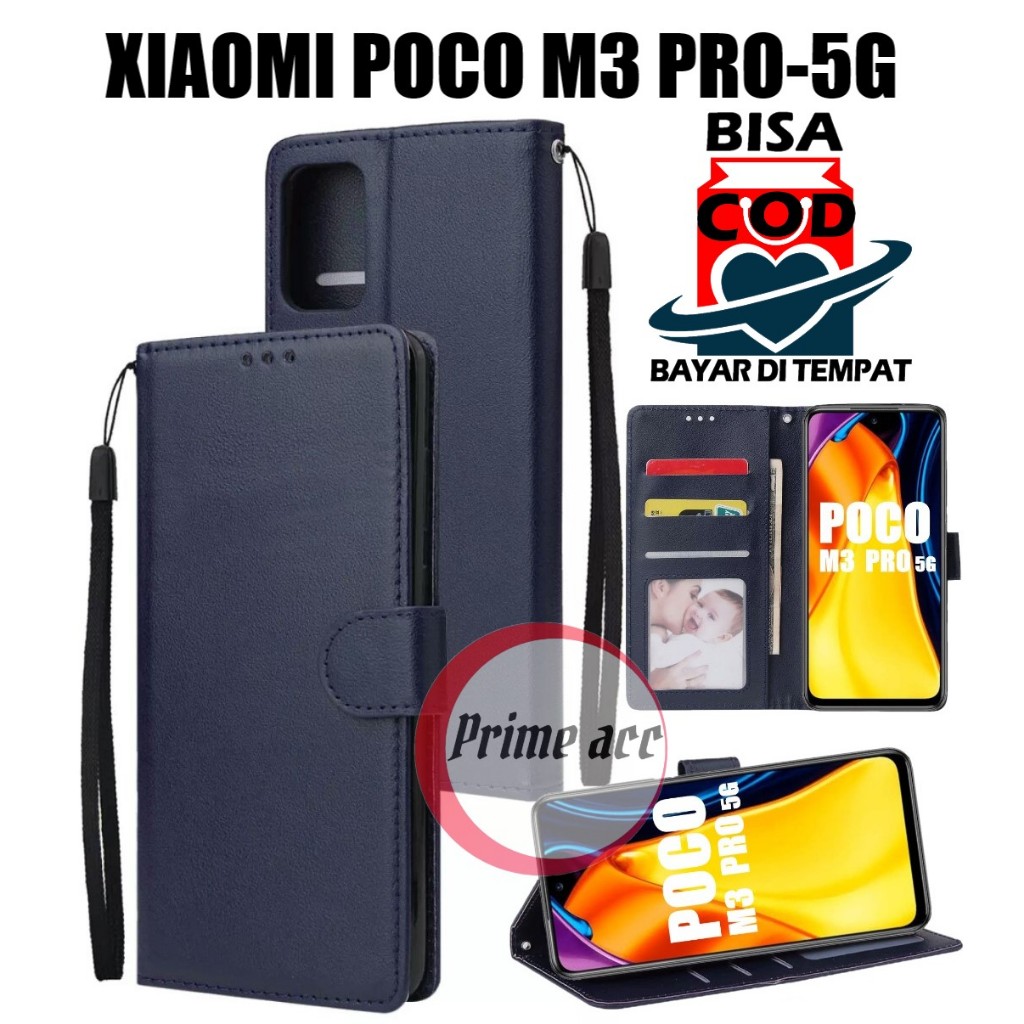 XIAOMI POCO M3 PRO-5G FLIP LEATHER CASE PREMIUM / FLIP WALLET KULIT UNTUK XIAOMI POCO M3 PRO-5G / SA