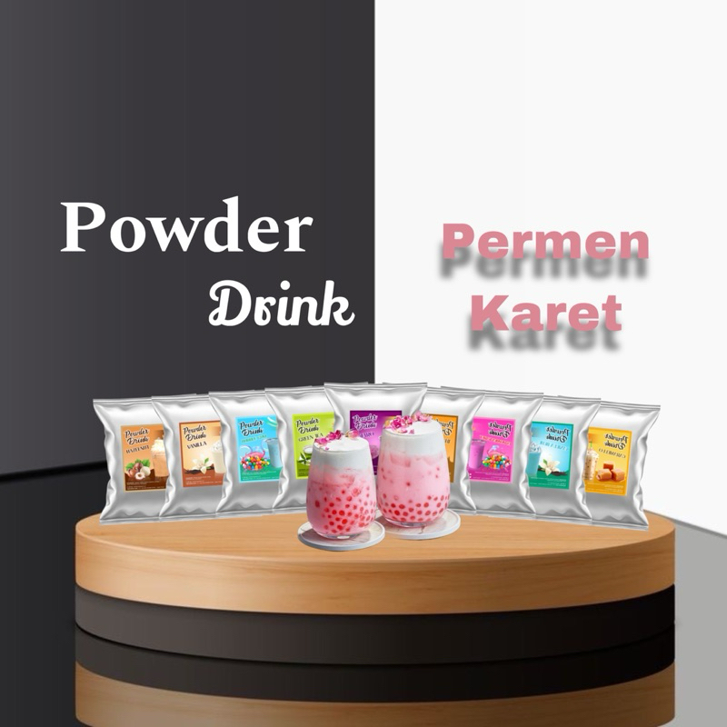 

Bubuk Minuman Reguler Rasa Es Permen Karet 500gr