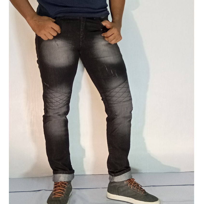 celana panjang strecth biker jeans pria/celana panjang pensil pria/celana jeans pria kekinian