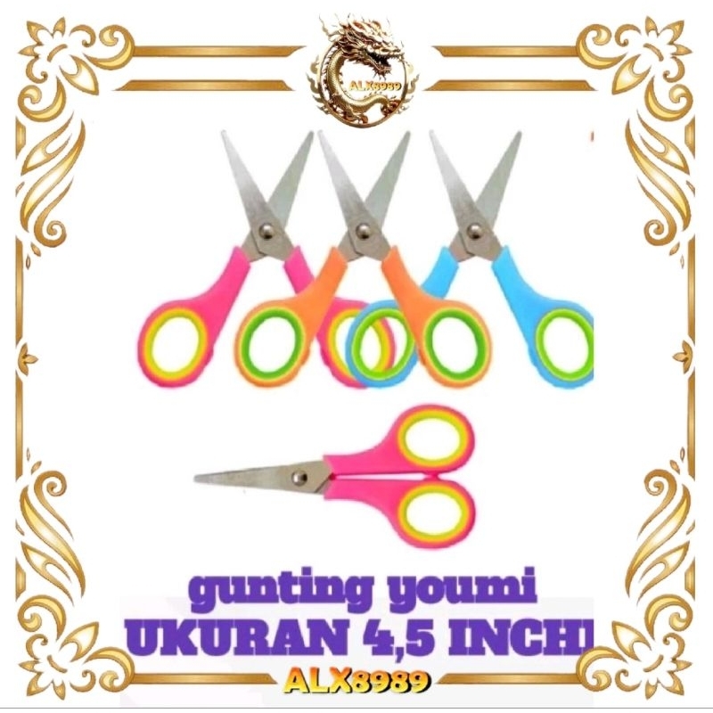 

gunting youmi ukuran 4,5" / 4,5 inchi tajam serbaguna