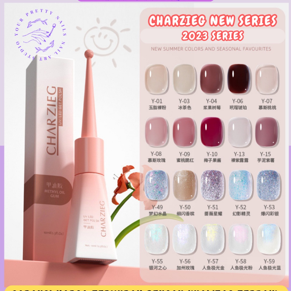 Baru Populer  NEW CHARZIEG 223 SERIES NAIL GEL POLISH SEXY COLORS  New Kutek Charzieg Cat Kuku 1ml  