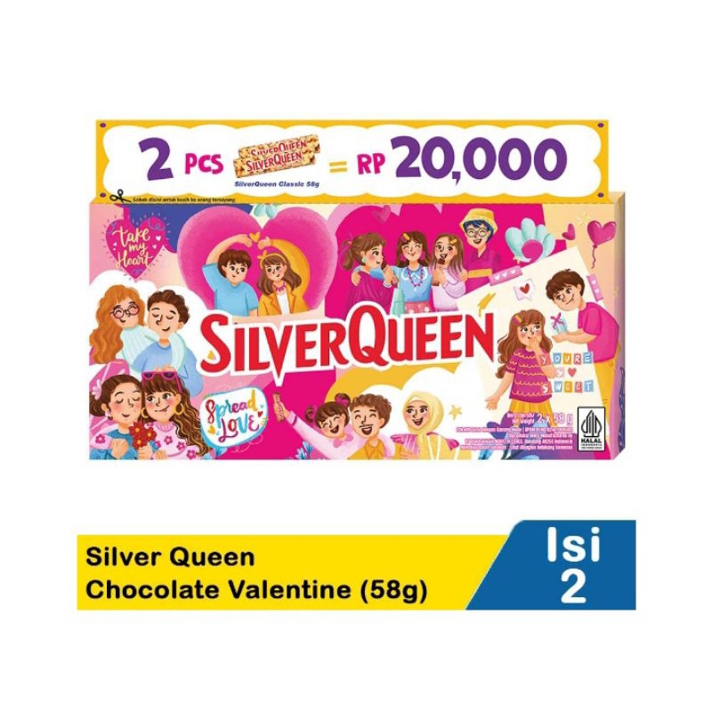 

silver Queen Chocolate Valentine 58g isi 2