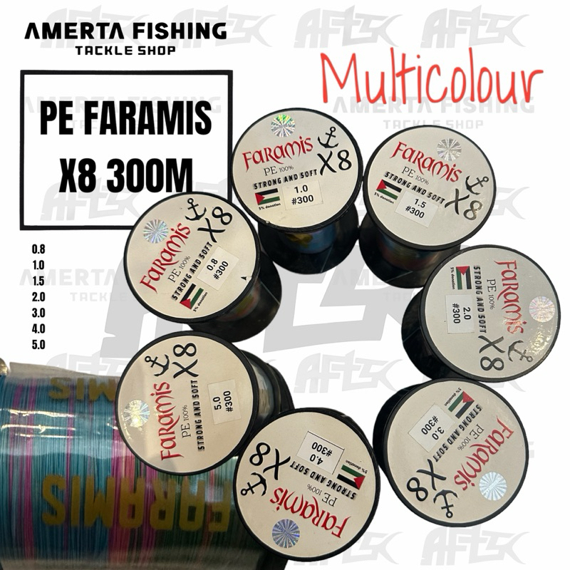 SENAR PANCING / PE BRAID FARAMIS X8 300M MULTICOLOUR