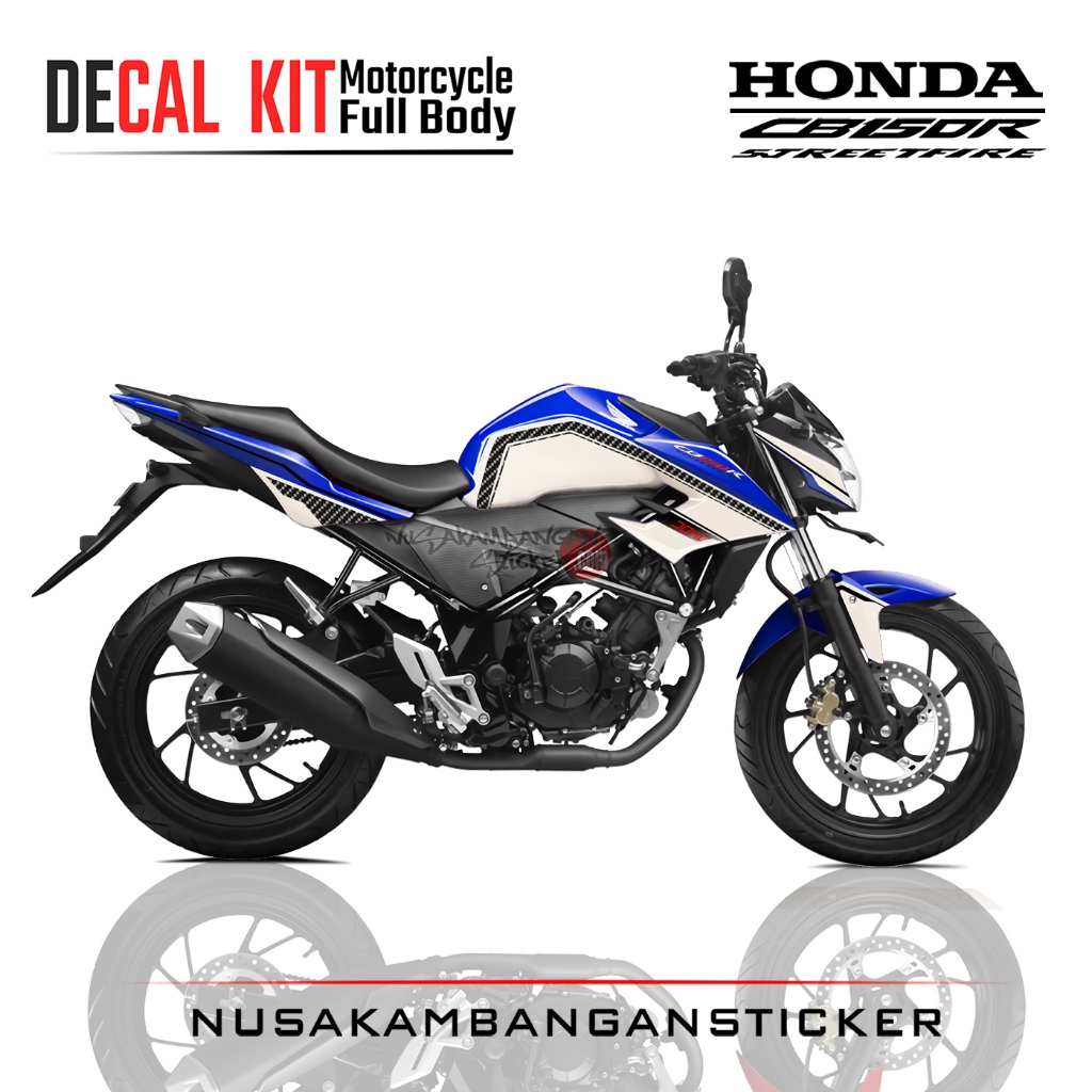 Decal Kit Sticker New CB 150 R Streetfire Blue White Carbon Stiker Full Body