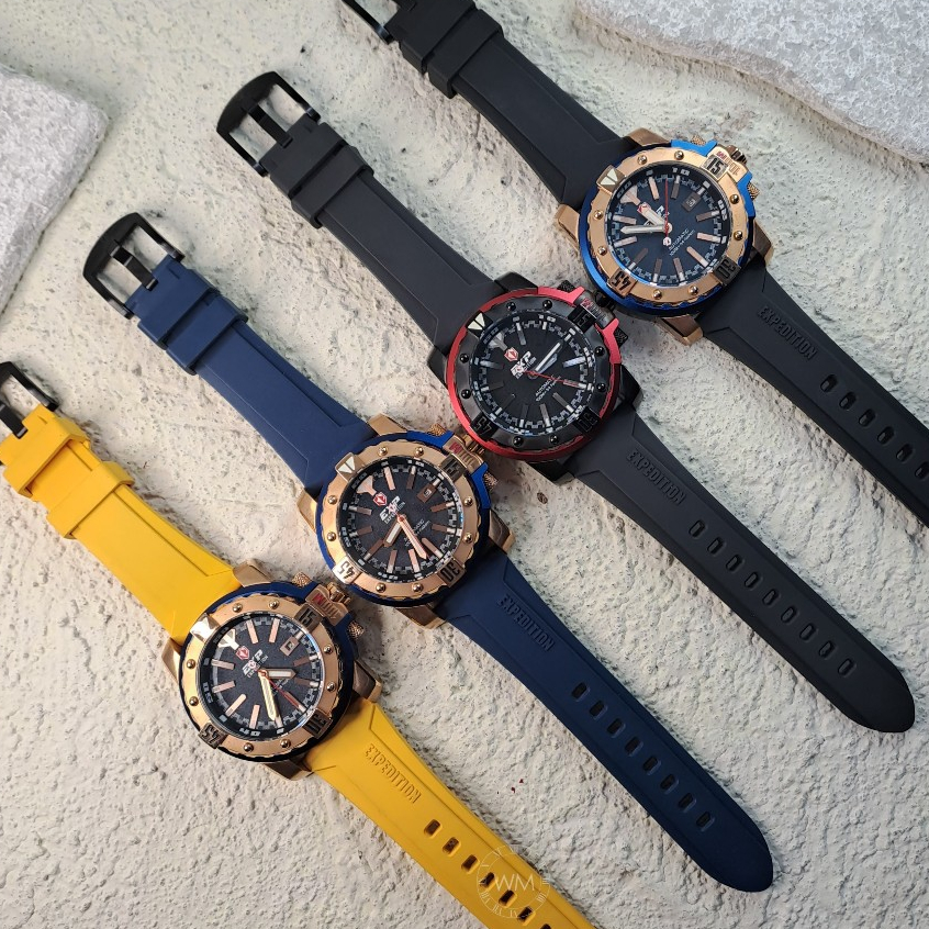 JAM TANGAN PRIA EXPEDITION 302 EXP 302 EXP302 RUBBER STRAP ORIGINAL GARANSI 1 TAHUN