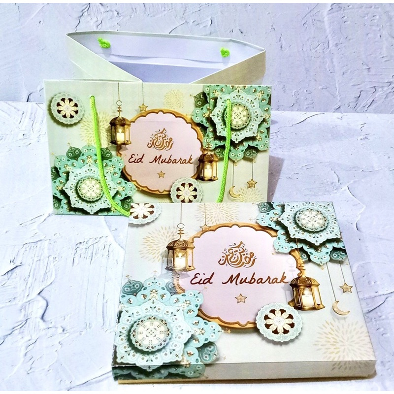 

(3 pcs) paket bundling paperbag + kardus nastar sekat hampers lebaran box nastar sekat 20/30 hampers idul fitri laminasi glossy