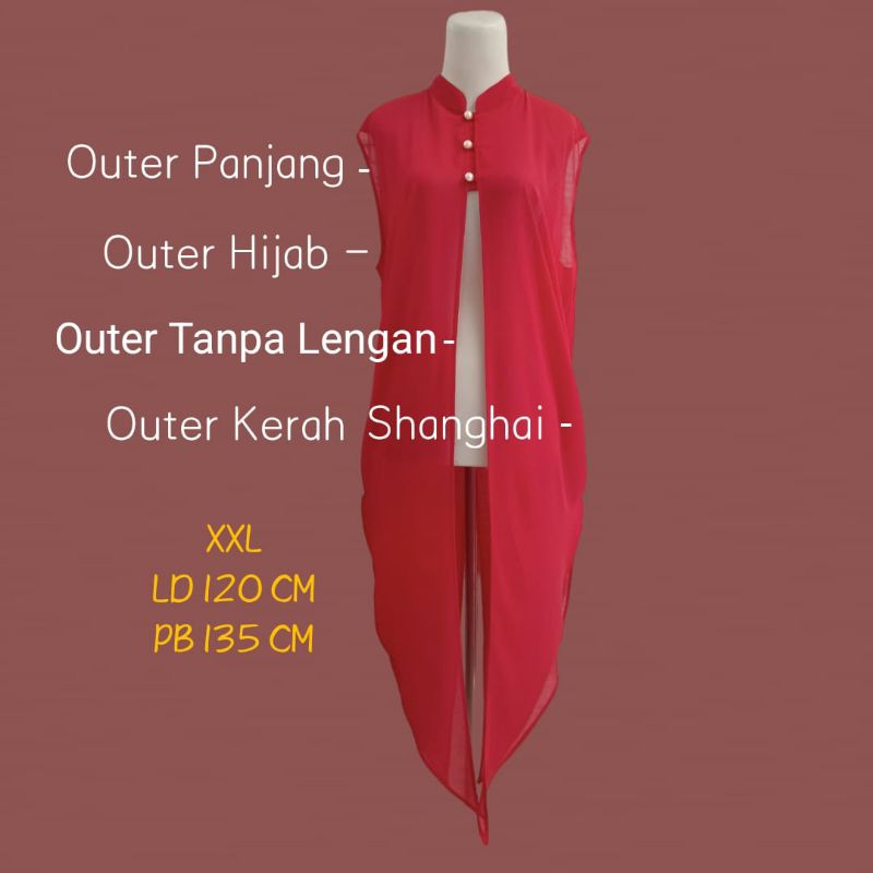 outer merah cabe / outer kerah shanghai /outer wanita