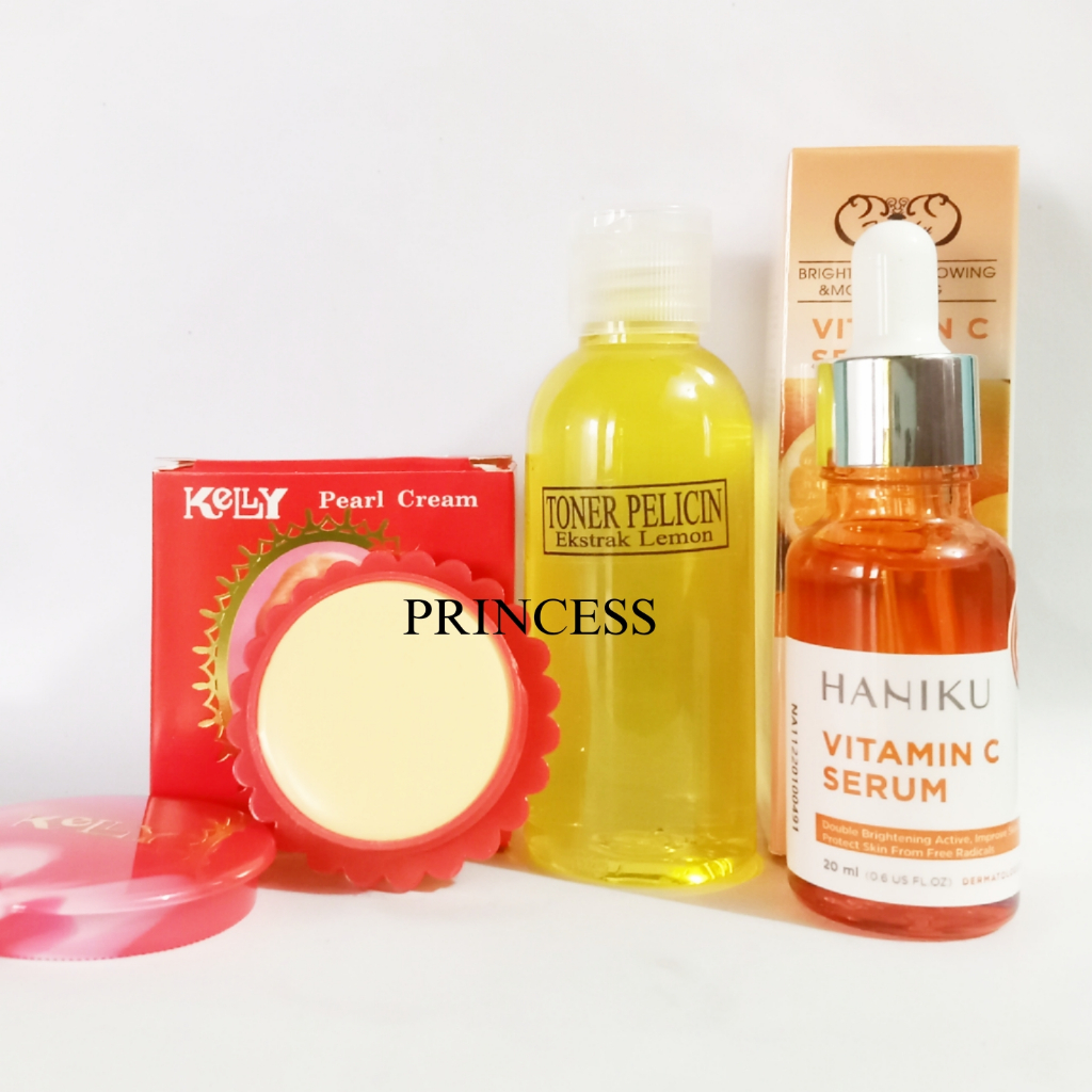 Paket Cream Kelly 5gr - Toner Pelicin 60ml - Serum Vitamin C