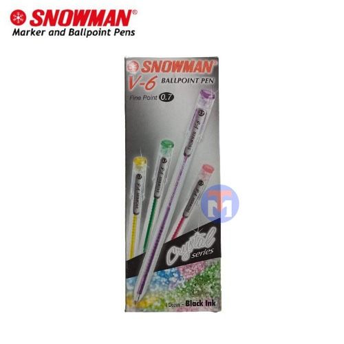 

(12 Pcs) Pulpen Snowman V6 Hitam 0.7mm