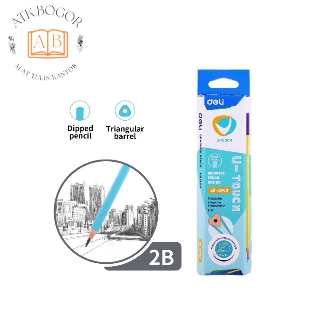 

Pensil 2B Segitiga Deli U53100 Graphite Pencil - 1 Pack / 12 Pcs