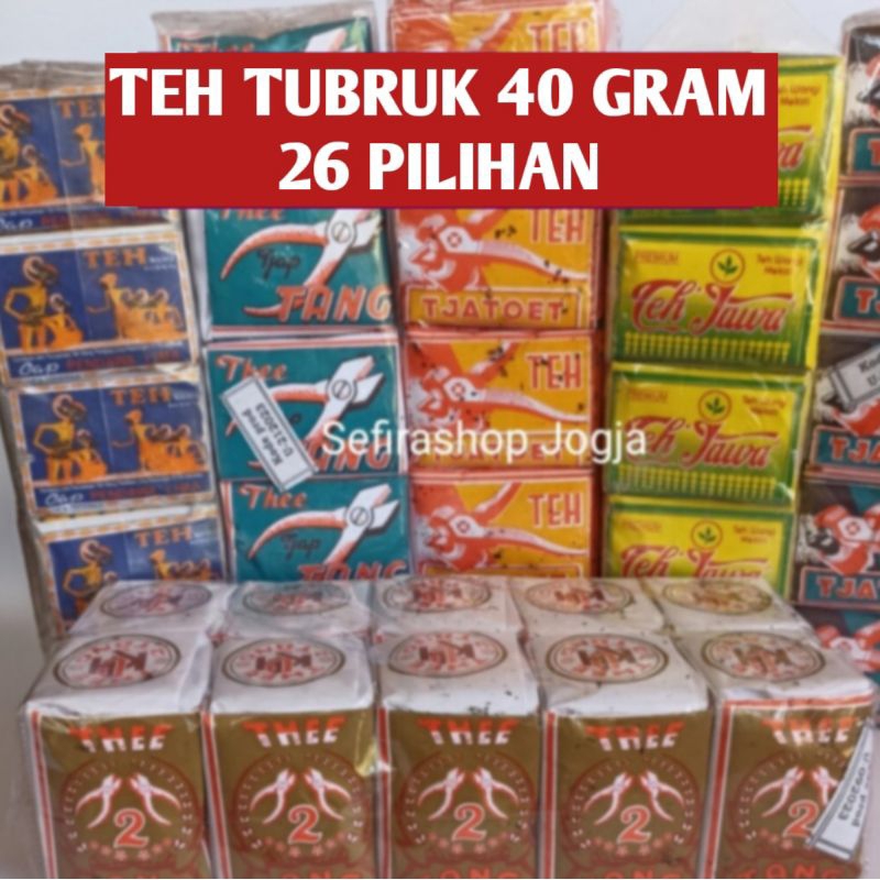 

26 PILIHAN TEH TUBRUK KECIL 40 GRAM | Pendawa Lima Tjatoet Hijau Tang Biru Pecut Merah Poci Kuning Biru Gold Goro Goro Jawa Premium Orange Kepala Djenggot Gopek