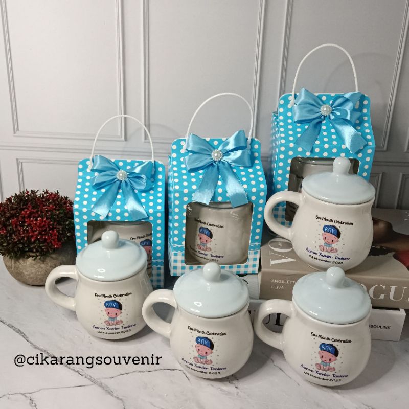 Souvenir Mug Dot/ souvenir aqiqah/souvenir khitanan/one month celebration/souvenir ulang tahun