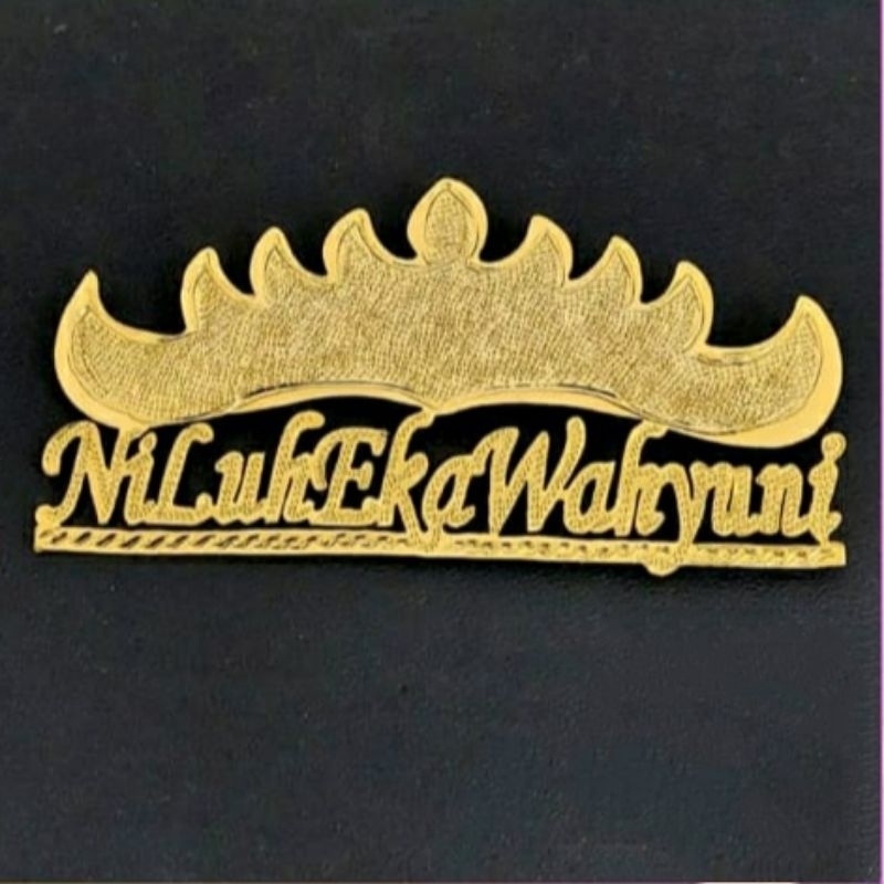 Bros lampung Bros Ukir Nama Motif Siger Lampung Lapis Emas24k Anti karat