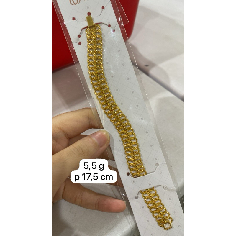 GELANG RANTAI SISIK NAGA UBS KADAR 375 8K MODEL DUBAI