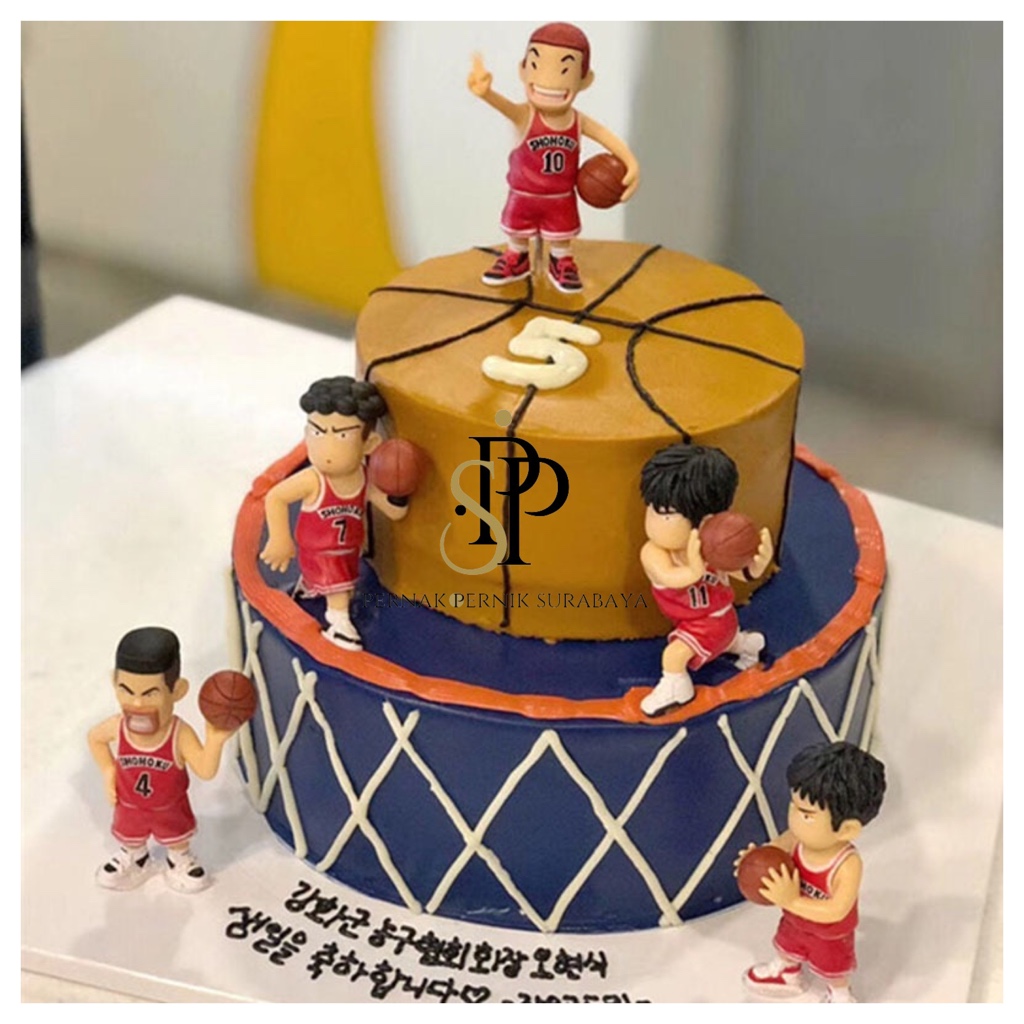 [1 SET ISI 5] MINIATUR KUE TART BASKET BASKETBALL BOLA BASKET TIM BASKET HIASAN DEKORASI CAKE DECORA