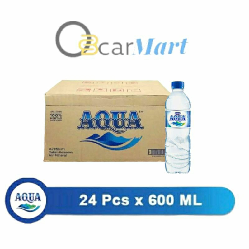 Air Mineral AQUA 1 Dus 600ml Botol Sedang