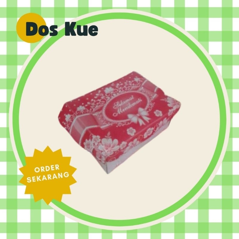 

MURAH !!! Dos kotak Snack kue merah biru motif bunga Selamat menikmati / Dos Kue