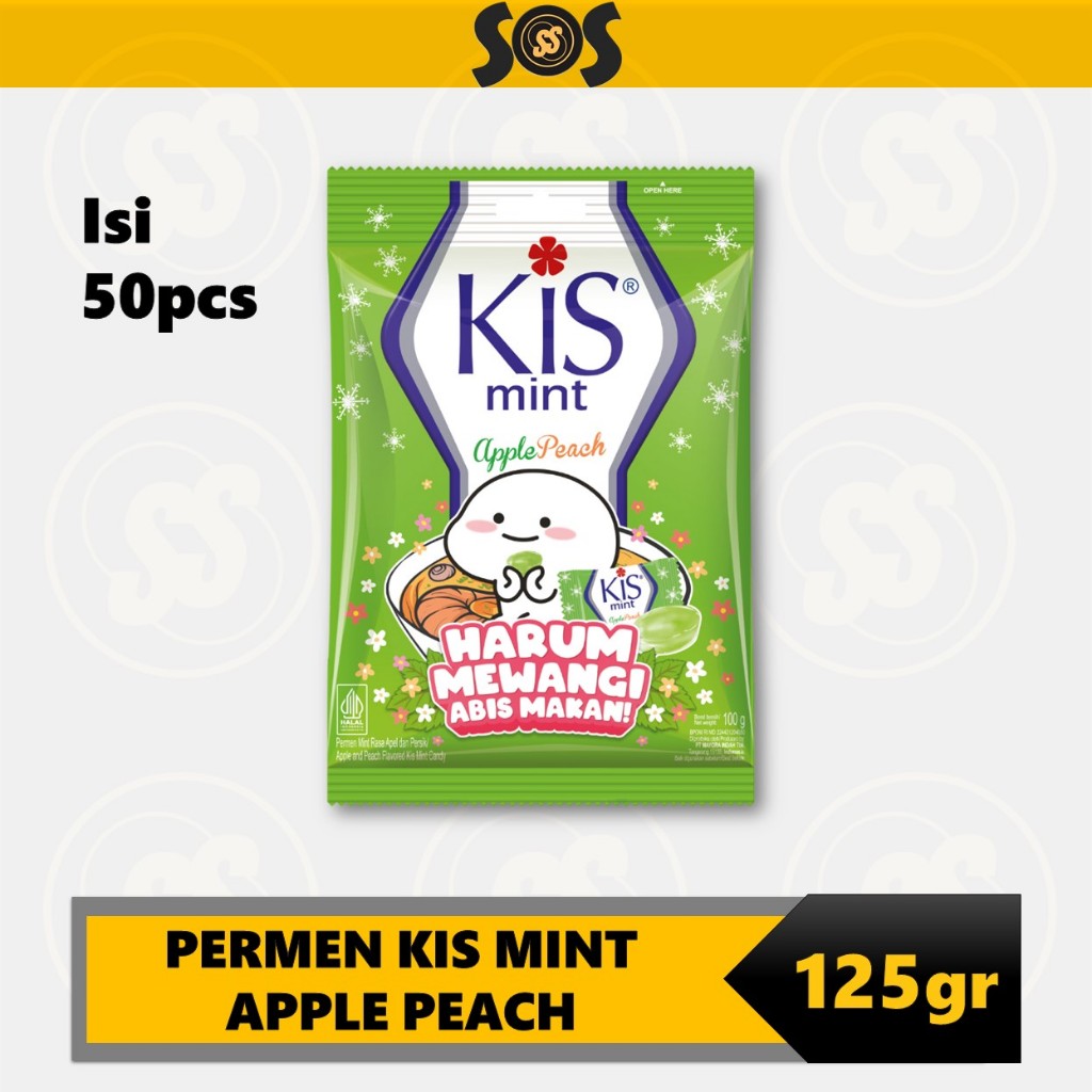 

Permen Kis Apple Peach Mint 125 gr - isi 50 pcs/Permen Kis Hijau/Permen Mint/Permen Mayora