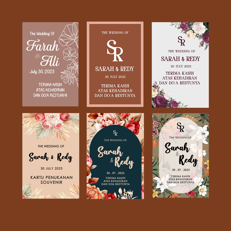SOUVENIR CARD / KARTU UCAPAN / WEDDING SOUVENIR CARD