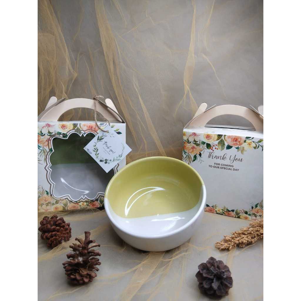 TERMURAH souvenir bundle mangkok keramik + paperbox