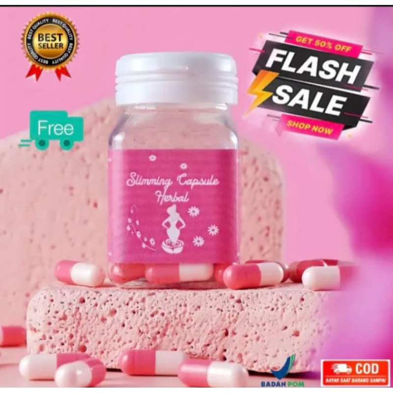 [30 KAPSUL] SLIMMING CAPSULE HERBAL PINK ORI PELANGSING HERBAL OBAT DIET DETOX PEMBAKAR LEMAK AMPUH 