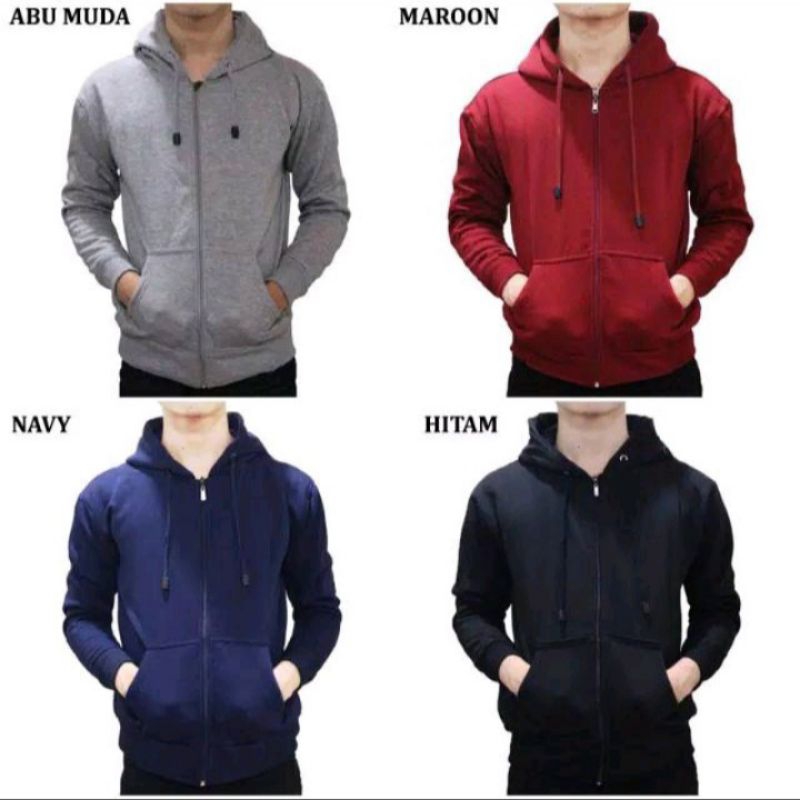 Jaket Hoodie Polos ZIPPER COTTON fleece premium DISTRO