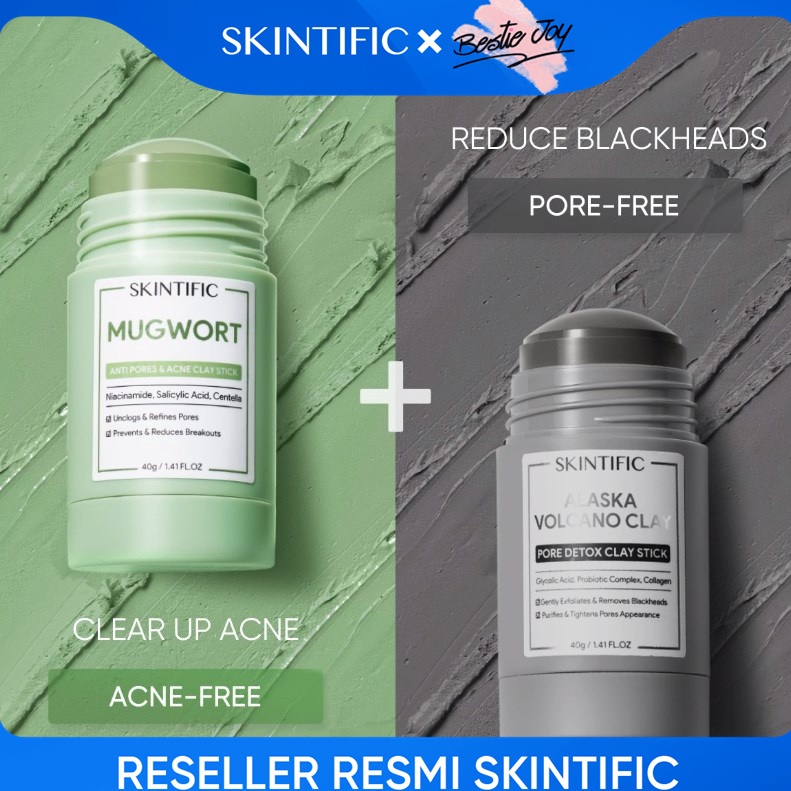 ART J97B SKINTIFIC Clay Mask 2PCS Skincare kit Mugwort Clay Mask Stick  Alaska Volcano Mud Mask  Mug