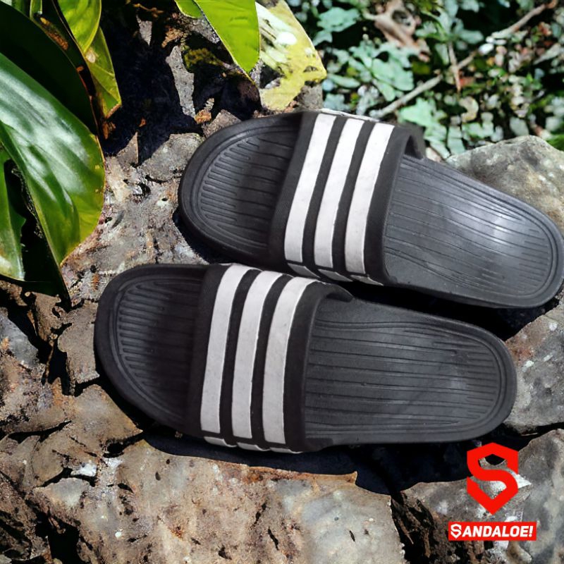 SANDAL KARET SELOP PRIA DEWASA MODEL TRIPLE STRIP TERBARU