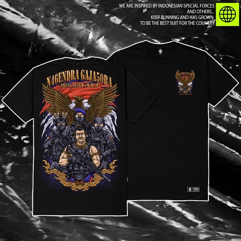 [COD] TSHIRT N46ENDRA GAJA50RA V1 Unisex hitam dan putih lengan pendek untuk terlihat keren dan bern