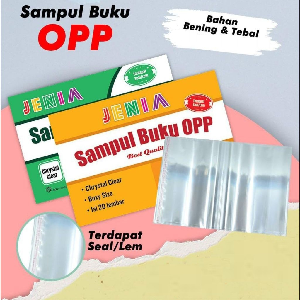 

SAMPUL BUKU OPP JENIA BOXY SIZE/ SAMPUL BUKU