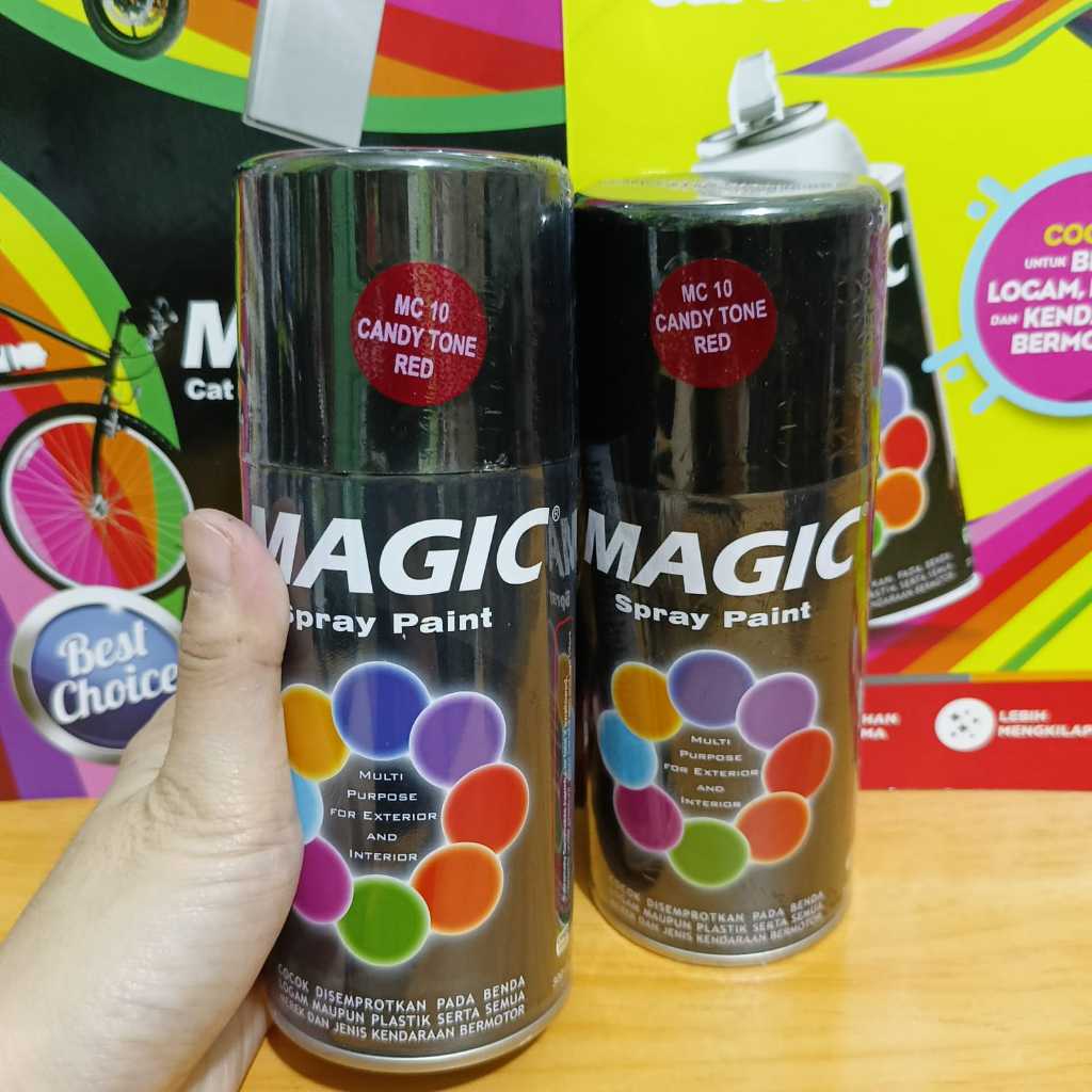 Diton MAGIC Spray Paint Pilox Pilok Cat Semprot Serbaguna MC10 Candytone Red / Merah Candy (300cc/30