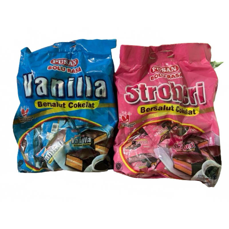 

(PACK) Pusan BOLU Bersalut Cokelat Rasa Vanilla dan Stroberi (20 pcs)