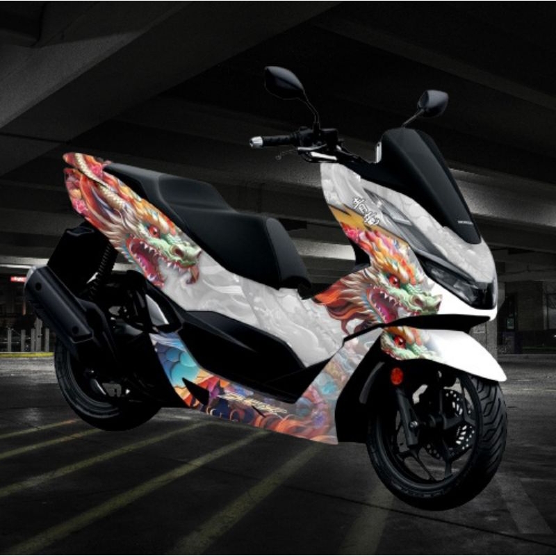 decal pcx full body striping pcx 160 / 150 sticker untuk motor pcx motif dragon stiker naga
