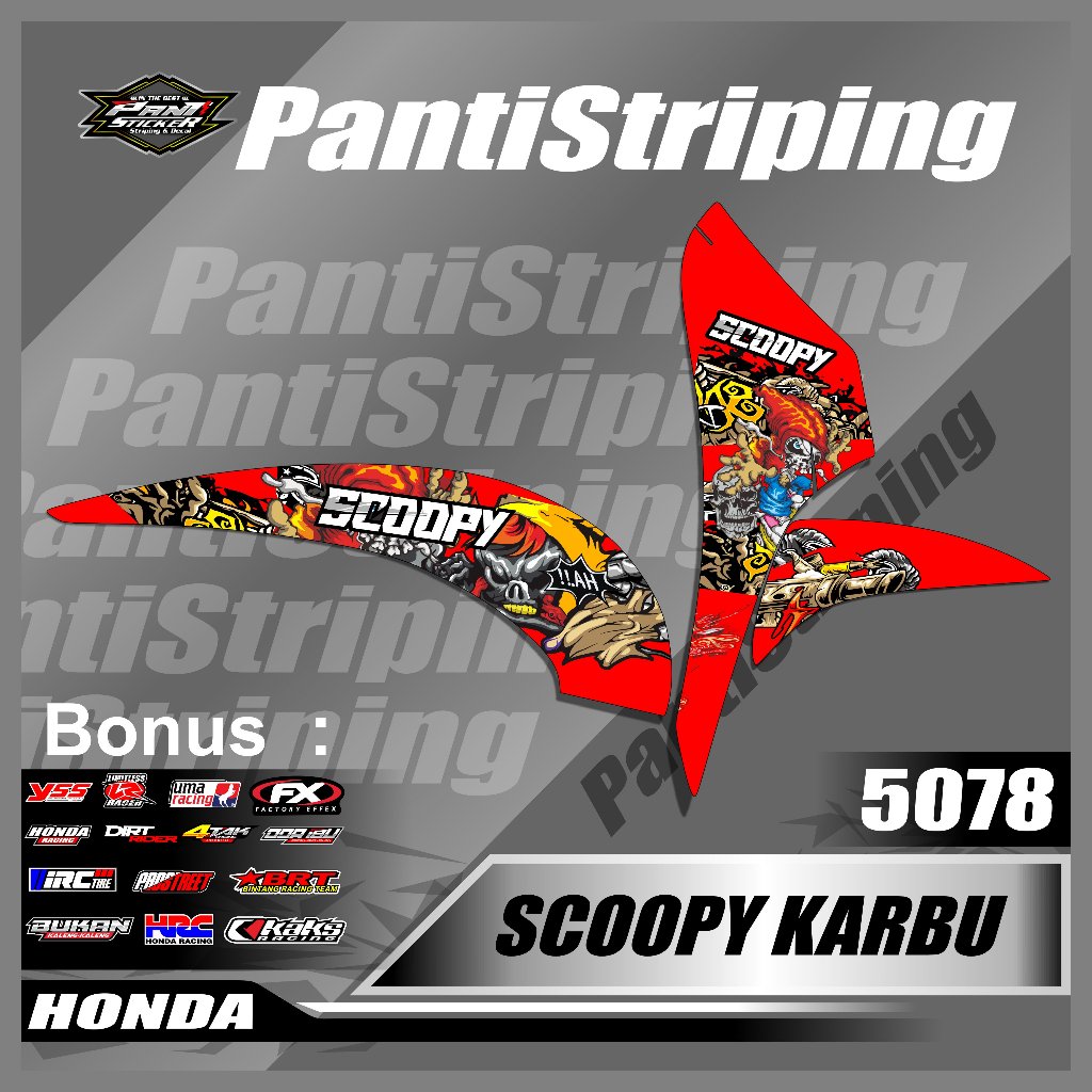 Stiker Motor Skotlet Scoopy Karbu 2010 2011 2012 2013 -Sticker Striping aksesoris scoopy karbu Varia