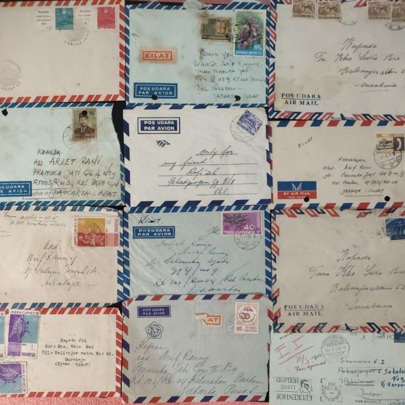 

Original 1960s Old Postcard Vintage Kertas Tua Sampul Surat Perangko Kuno Vintage Amplop Paper Juornal Kit Paper Dekorasi