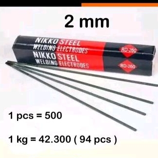 Kawat Las Nikko Steel Ukuran 2 mm RD260 harga per batang wow murah banget