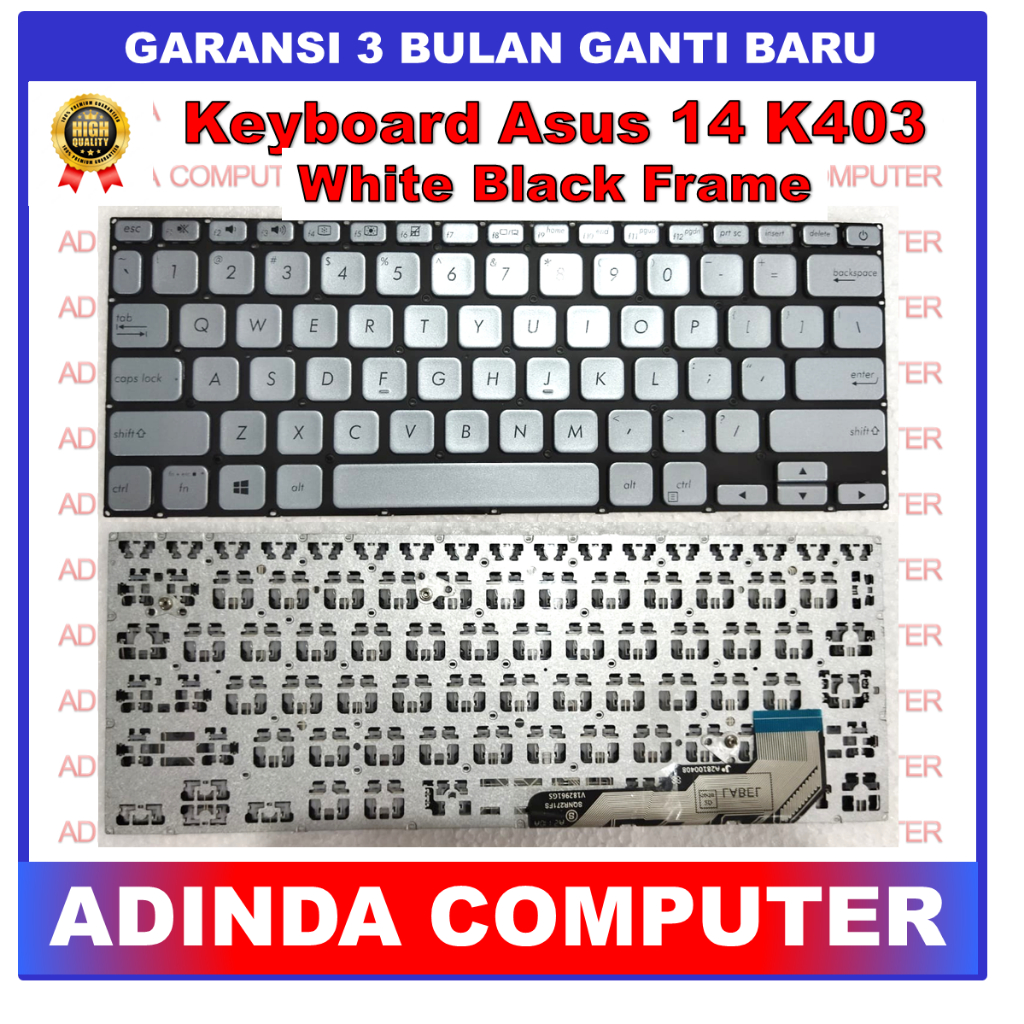 Keyboard Asus Vivobook Ultra 14 K403 X403 X403FA Silver Non Frame