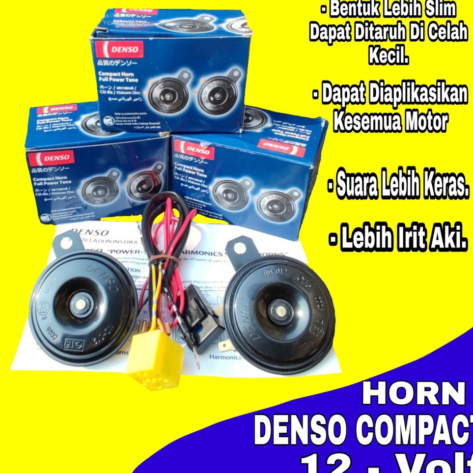 Klakson Avanza Ori Original Denso Compact Horn Set 12 high and low PRS  F