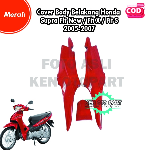 Cover Body Belakang Honda Supra Fit New / Fit X / Fit S 2005-2007 Merah
