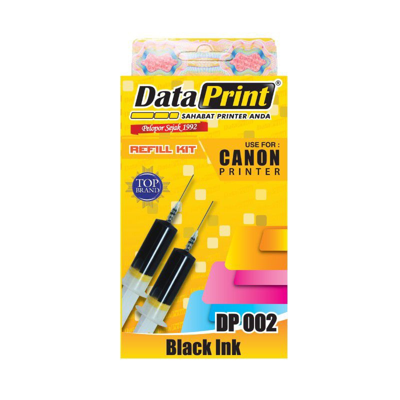 Data Print Refill Suntikan Tinta Cartridge Canon Black