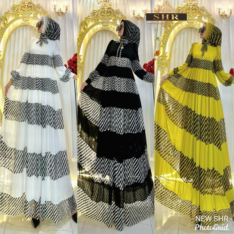 SIAP KIRIM “ BY SHR ORI NEW “ READYY MAXI DRESS GAMIS MERAYU CERUTY BROKAT BY SHR IMPORT ORI 1000%