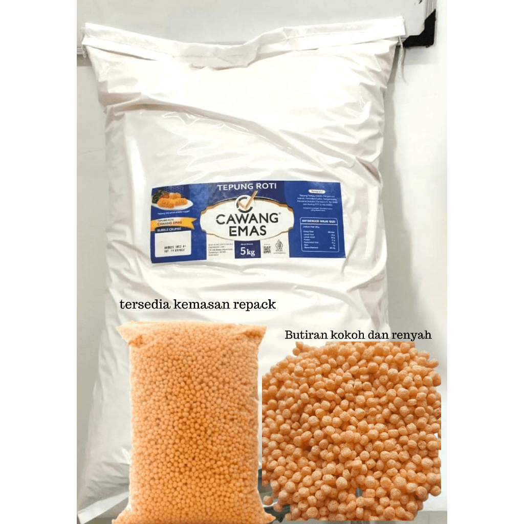 

Cawang Emas Bubble Crumbs Repack 250 gr kemasan repack / bubble nugget crispy