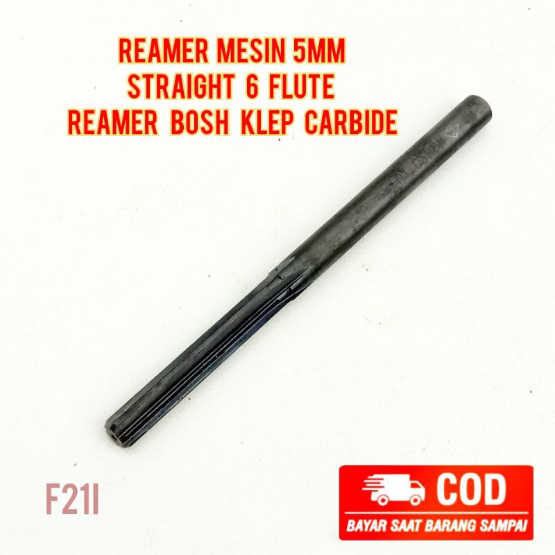 Reamer Mesin 5mm Straight 6 Flute Reamer Bosh Klep Carbide Bukan HSS