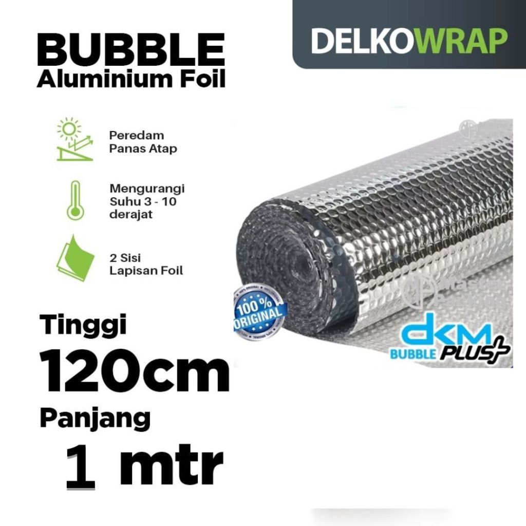 Bubble Insulation Alumunium Foil Meteran 1m x 120cm Buble Peredam Panas Atap