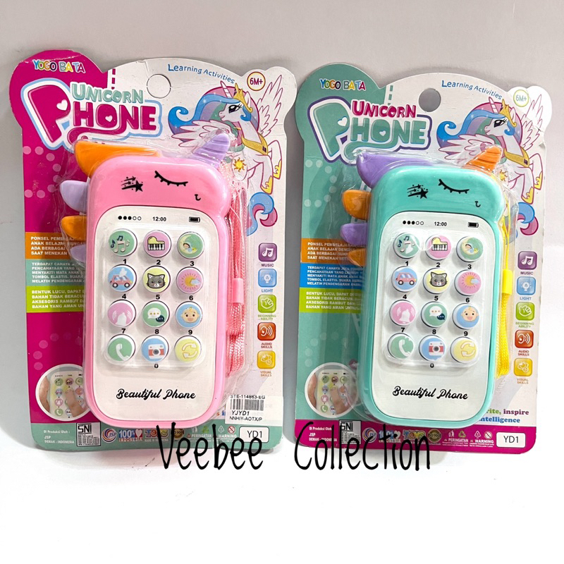Mainan bunyi Hp anak/ unicorn phone anak bayi/unicorn phone