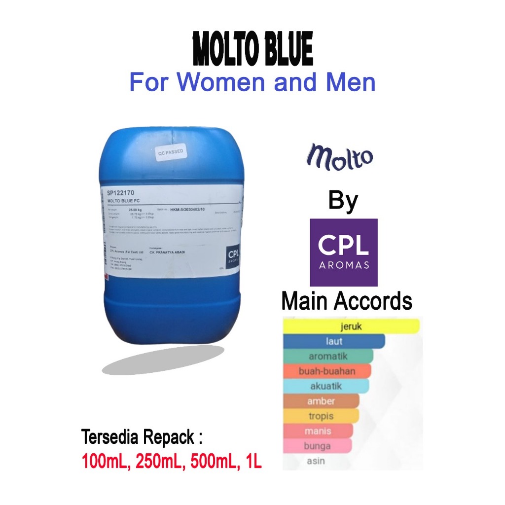 Biang / Bibit Parfum Molto Blue By CPL/Murni 100% tanpa campuran