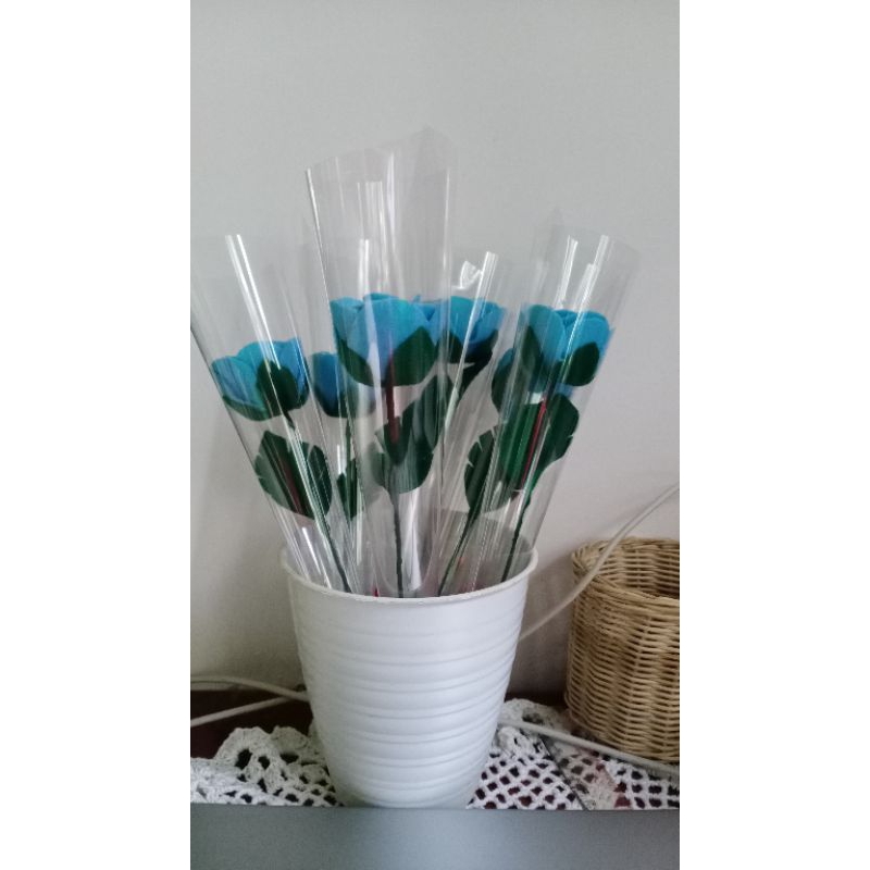 Bunga Mawar Flanel 1 tangkai