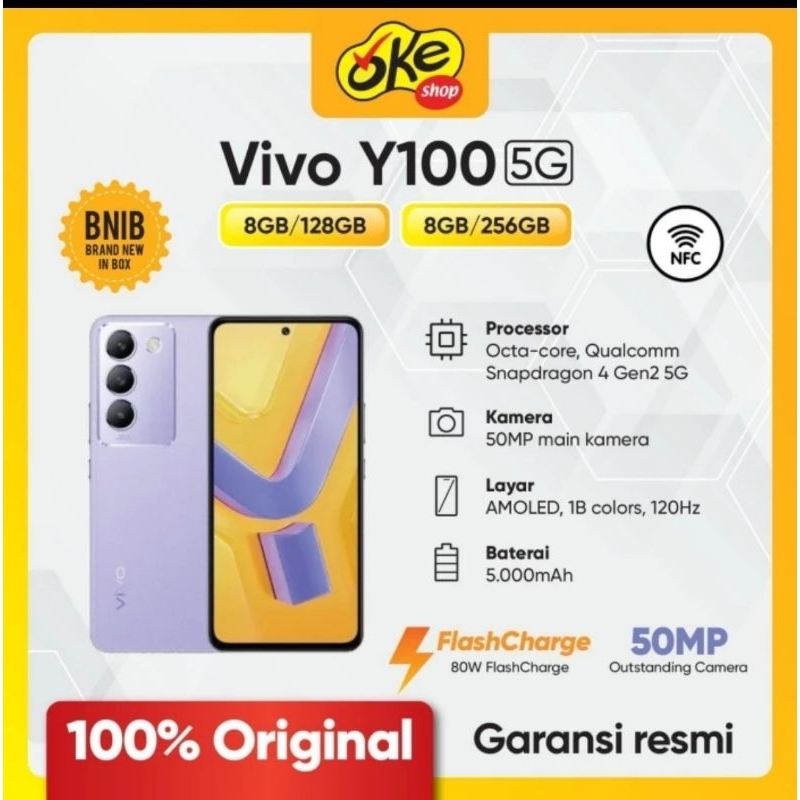 Vivo Y100 5G (8GB/128GB &amp; 8GB/256GB)GaransiResmi Vivo Indonesia